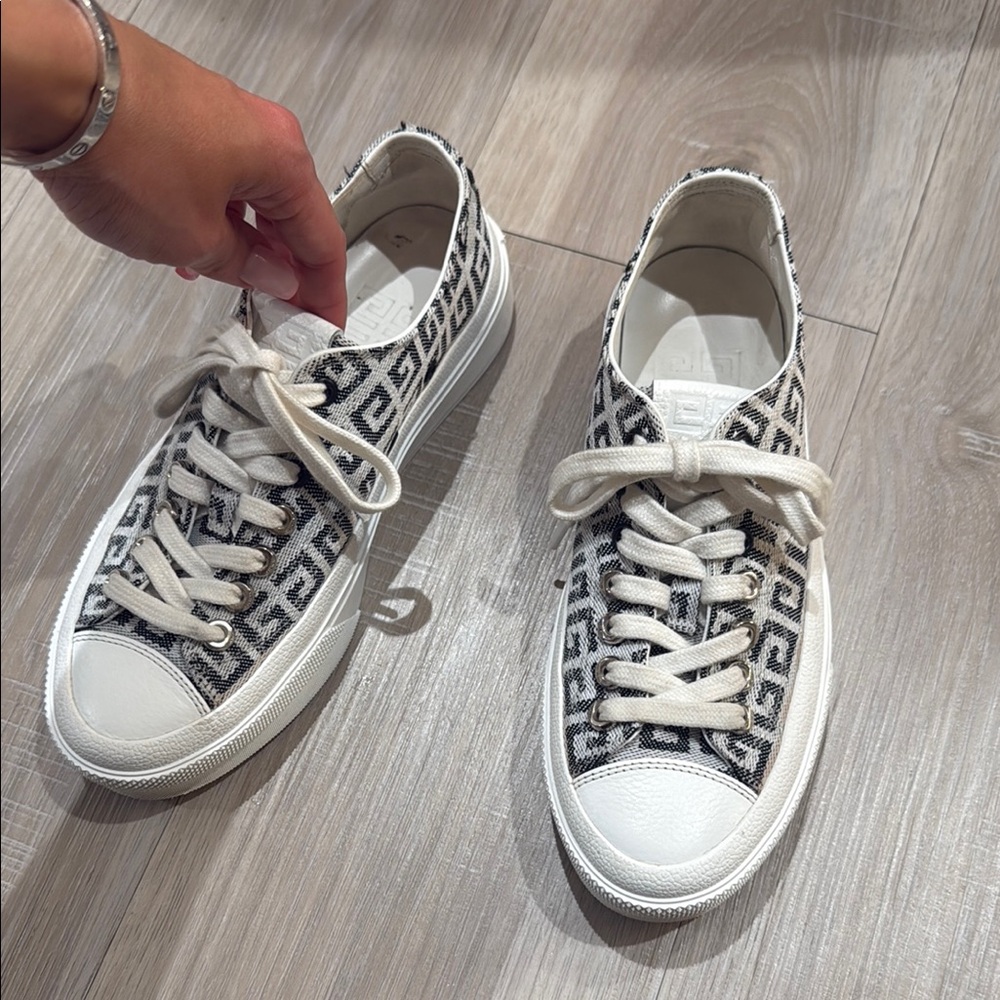 Stylish Black and White Patterned Sneakers